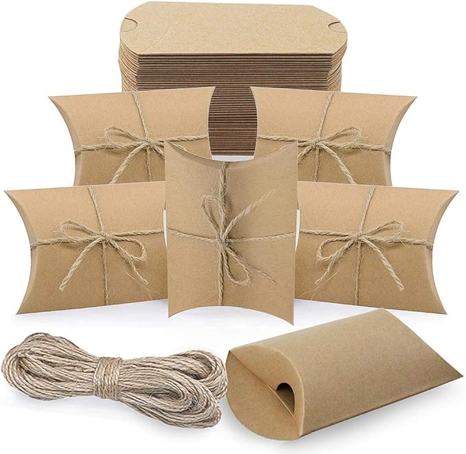 Brown Pillow Boxes, Kraft Pillow Boxes, Kraft Paper