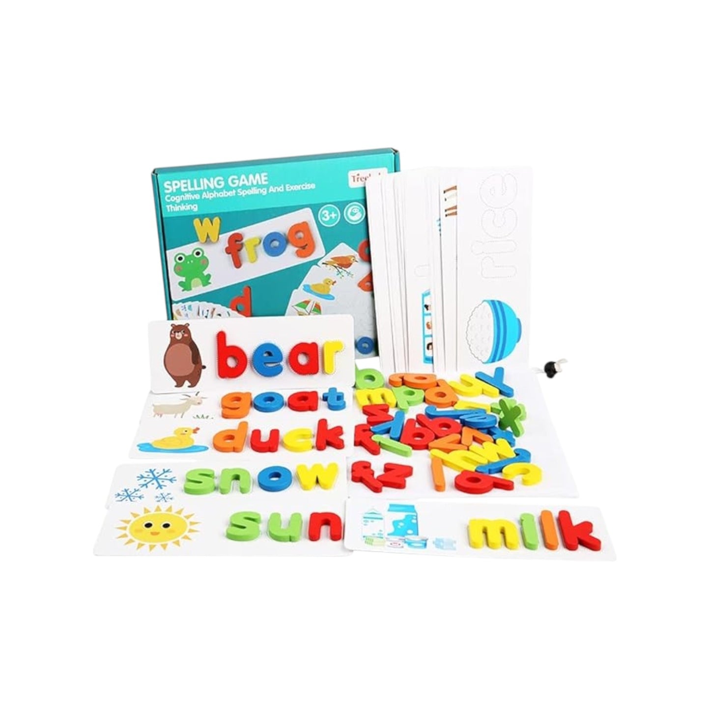 Wooden Word Spelling Game Children's Toy Jigsaw Flash Card