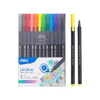 Deli q900-06 fine liner, 0.45 mm 6/12 colors