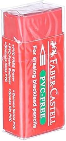 Faber-castell Eraser, Rectangular, One Piece, Free Pvc, Red