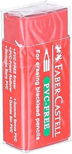 Faber-castell Eraser, Rectangular, One Piece, Free Pvc, Red