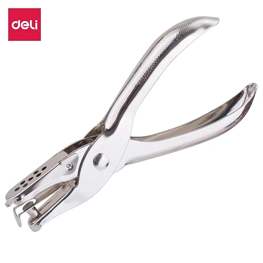 Deli Stapler & Punch 1-Hole Punch 114 Silver