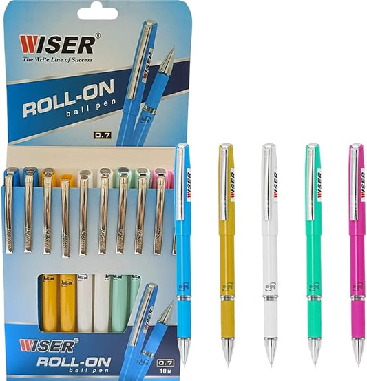 Wiser ROLL ON pen set of 10 pens -BLUE