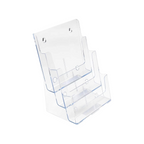 Elite Stationery House crystal clear A5 3-tier portrait acrylic literature holder for countertop display