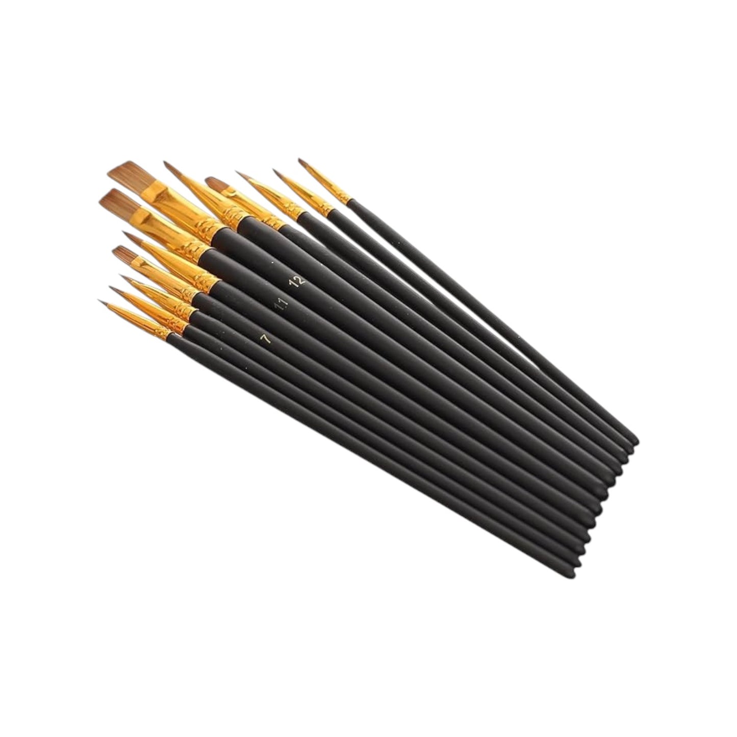 Beifa Flat Paint Brush Set Assorted Sizes 12pcs (Card) – Model DM236-A705