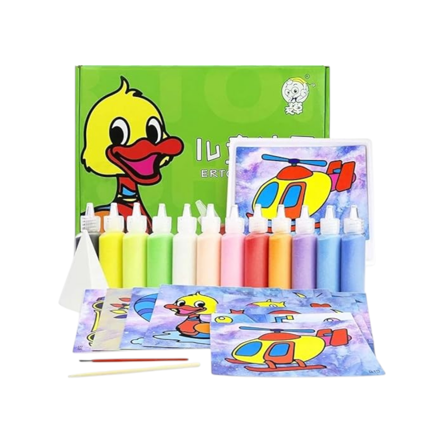 Sand Painting Kit for Kids 12 Pieces DIY Sand Bubble Painting