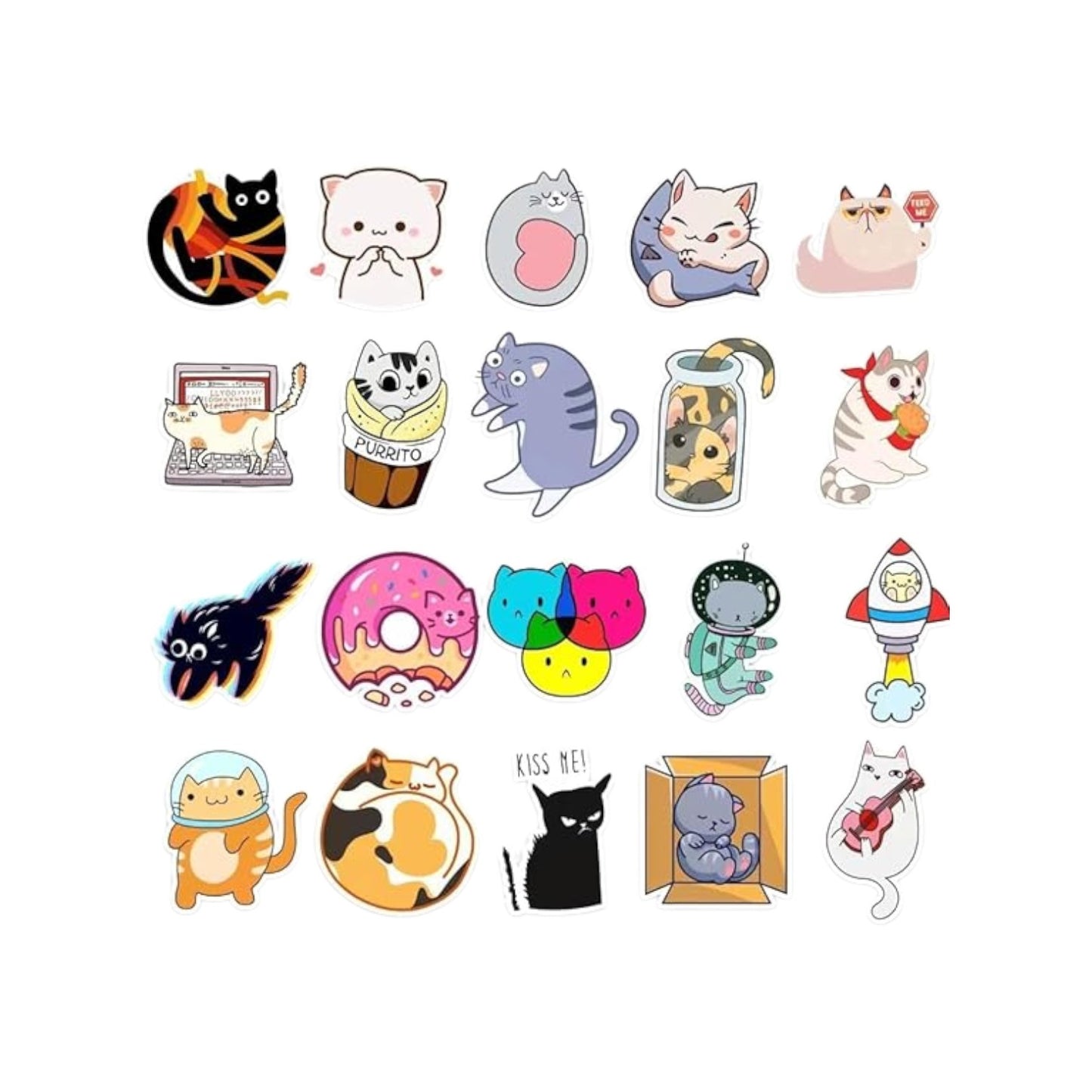 Cute Cat Stickers Pack Of 50