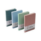Elite Stationery House A5 hard cover notebooks in dark teal, light blue, mint green, and dusky pink with elastic bands