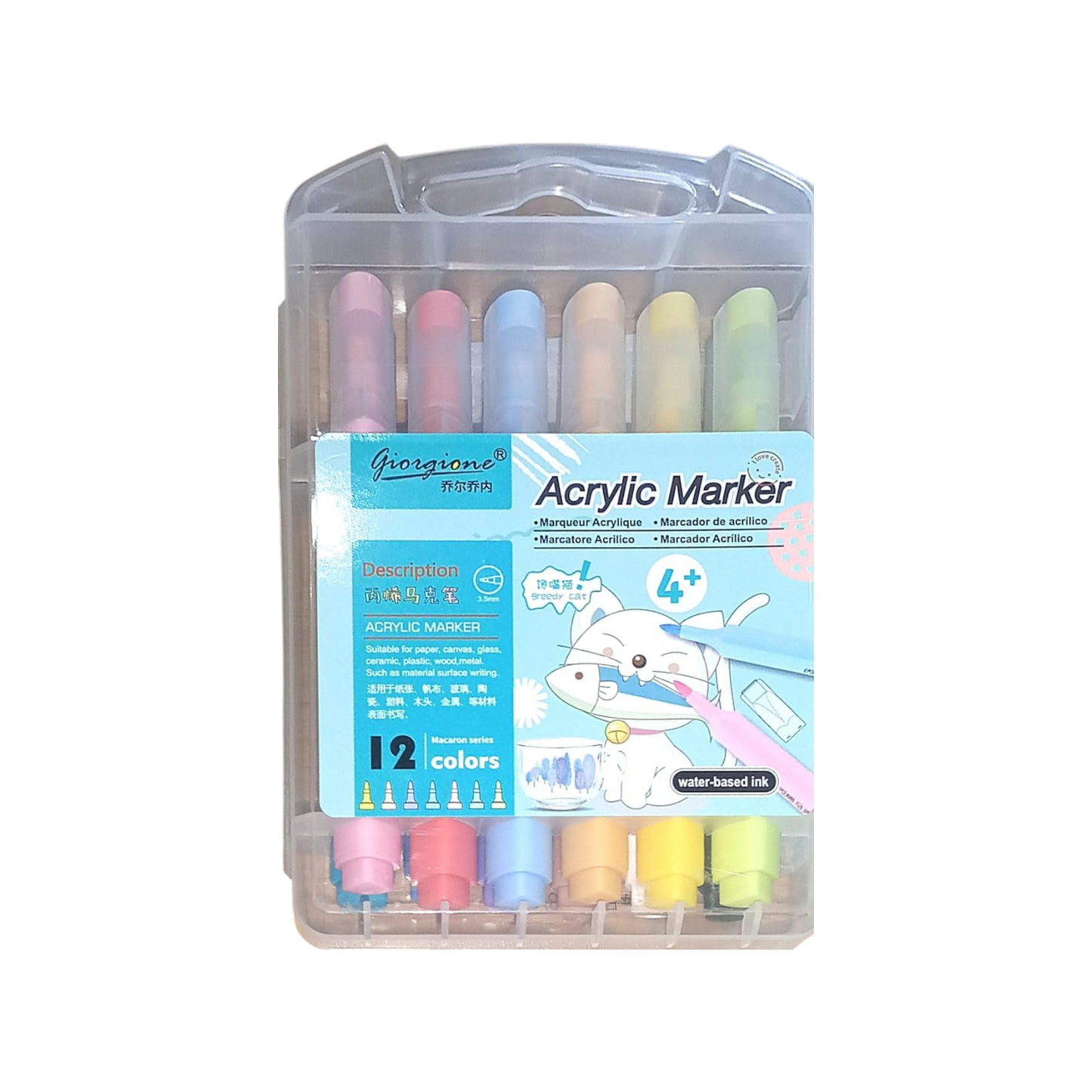 12 Colors Acrylic Markers for Writing and Drawing
