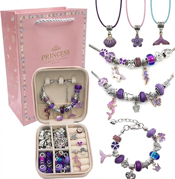 Charm Bracelets 35 pcs Making Kit for Girl, Jewelry Making kit with Jewelry Box