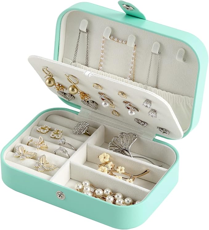Small Double-Layer Travel Jewelry Box and Organizer