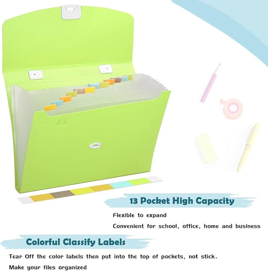 File Folder Expanding 13-Pocket A4 Accordion Organizer,
