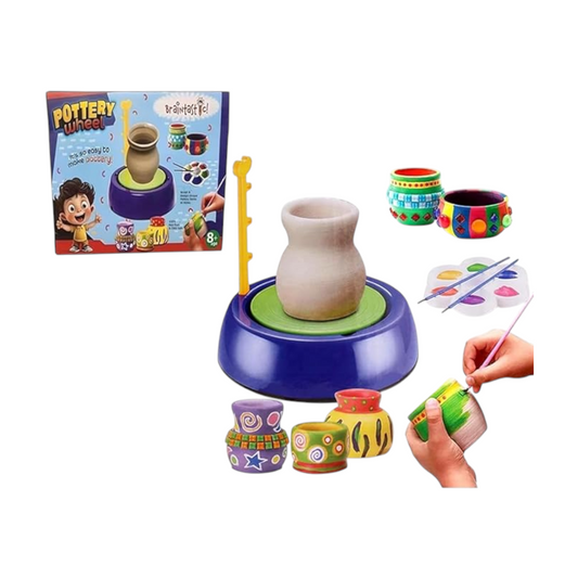 Kids Pottery Wheel Kit - Battery Operated Pottery Wheel & Painting Kit