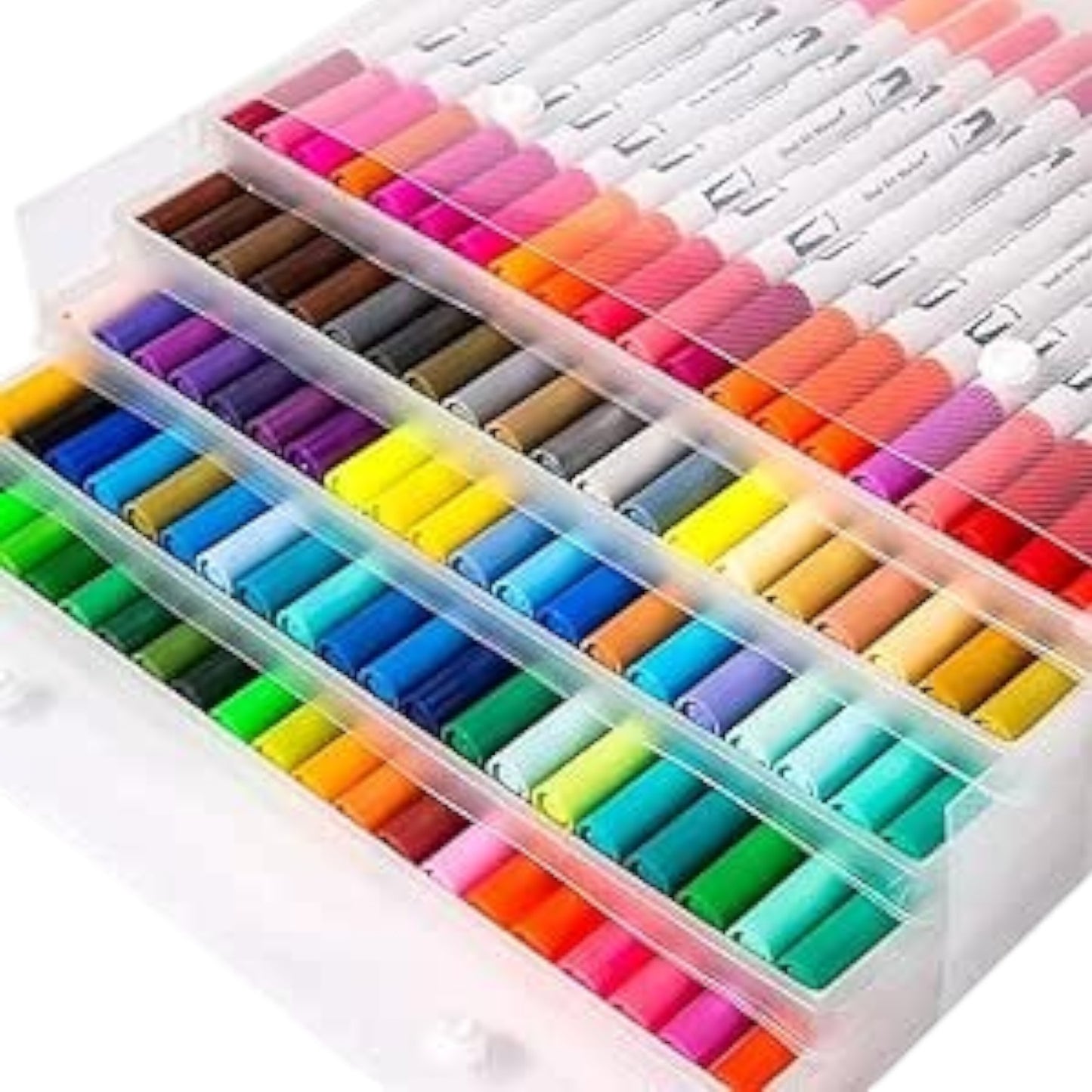 Mumoo Bear Colouring Pens, 100 Colours Art Watercolour Brush Pens Tip and Fine Tip