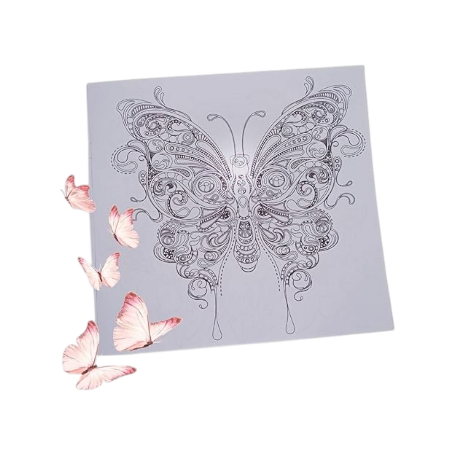 Coloring Book 24 Professional Drawing (Red Butterflies)
