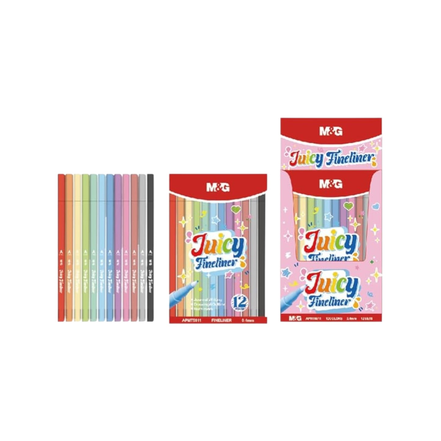 Marker Set, Precision Drawing and Writing, Fine Liner, M&G  12 Pens