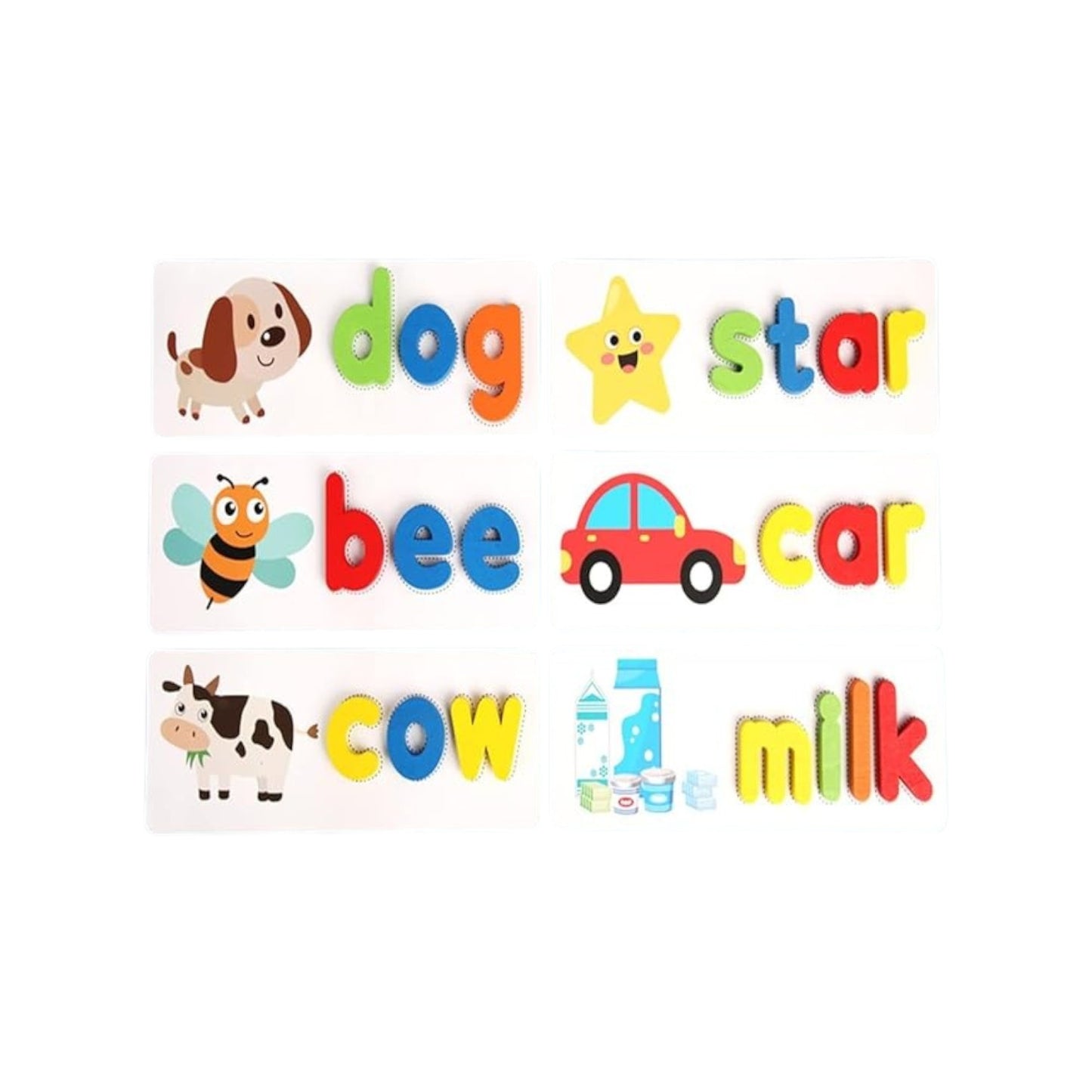 Wooden Word Spelling Game Children's Toy Jigsaw Flash Card