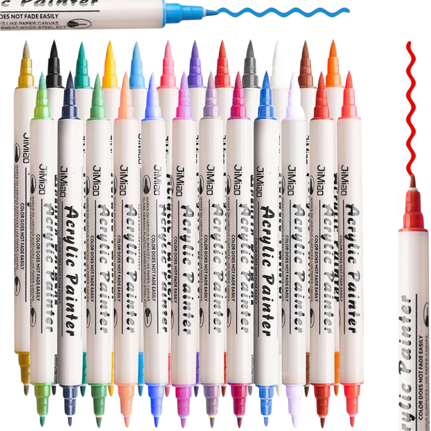 Set of 12 - 24 - 36 Acrylic Paint Pens, Metallic Colors