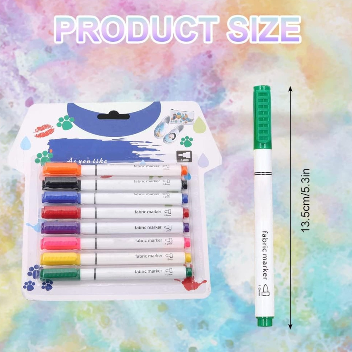 Permanent Fabric Markers for Cloth, 8 Colors