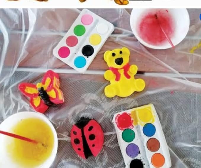 Gypsum Painting Figures (Sea Creatures) 6 Pcs + Watercolor Palette