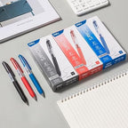 Deli EG075-BL Bullet Tip Gel Pen, 0.5 mm Tip Size 12-Pieces Set, Blue