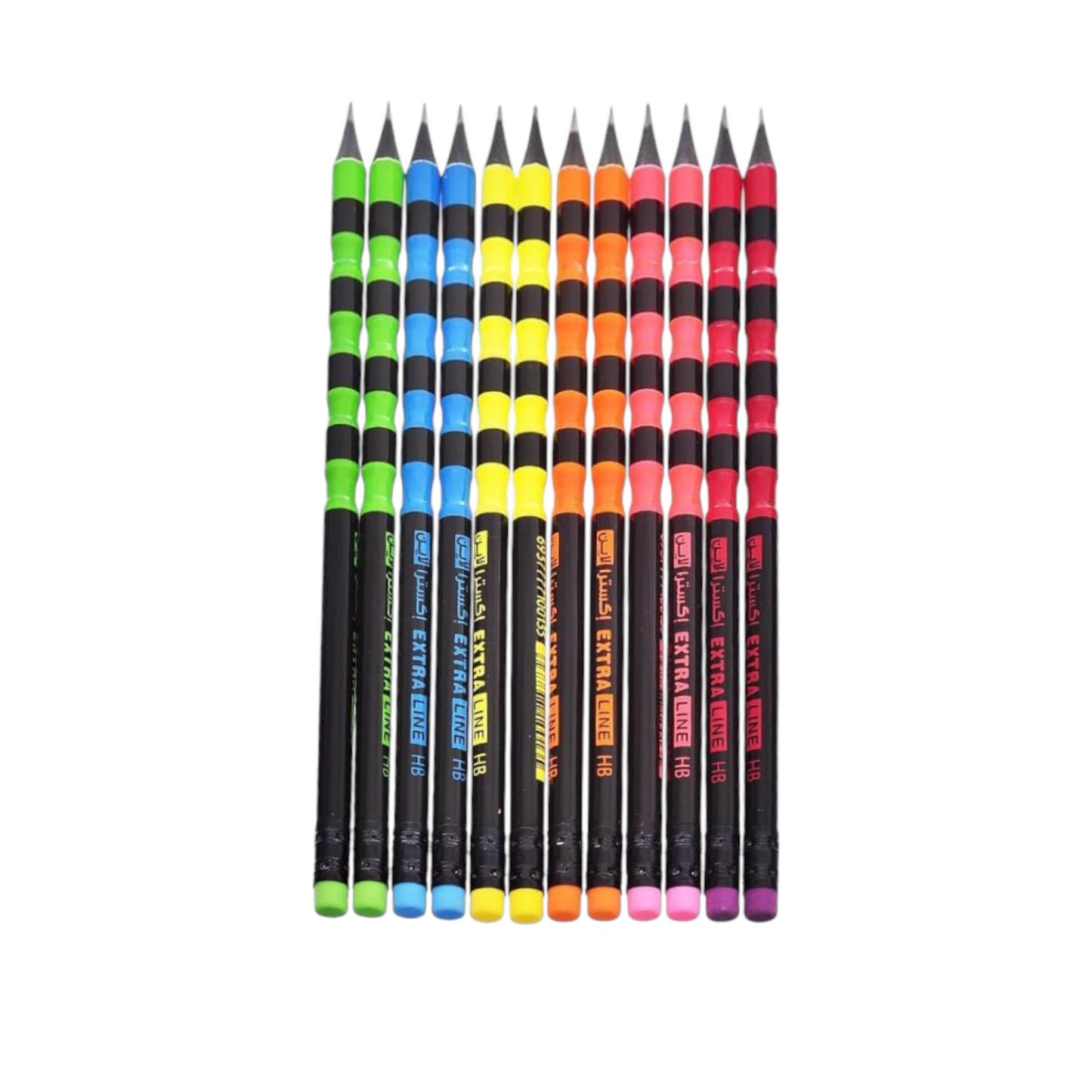 HB Graphite Pencils with Eraser Tip (12)