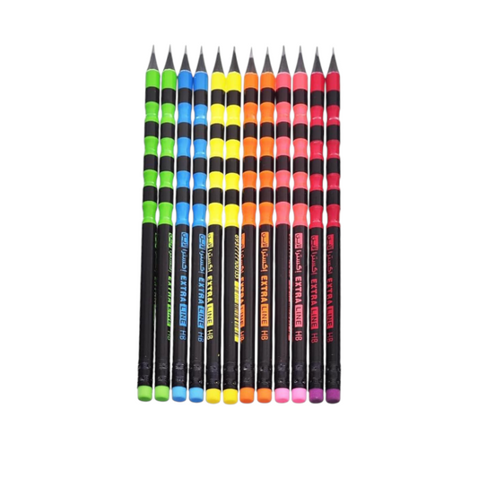 HB Graphite Pencils with Eraser Tip (12)