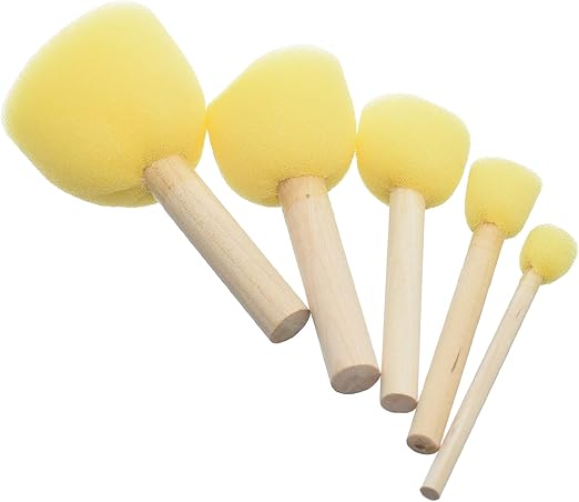 Keep smiling Sponge Art Tools Stencil Brushes 5 Pcs