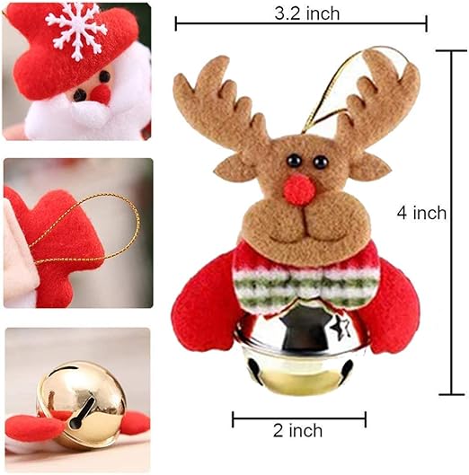 Christmas Tree Hanging  Christmas Bells Decorations for Home, 8 Pcs Set