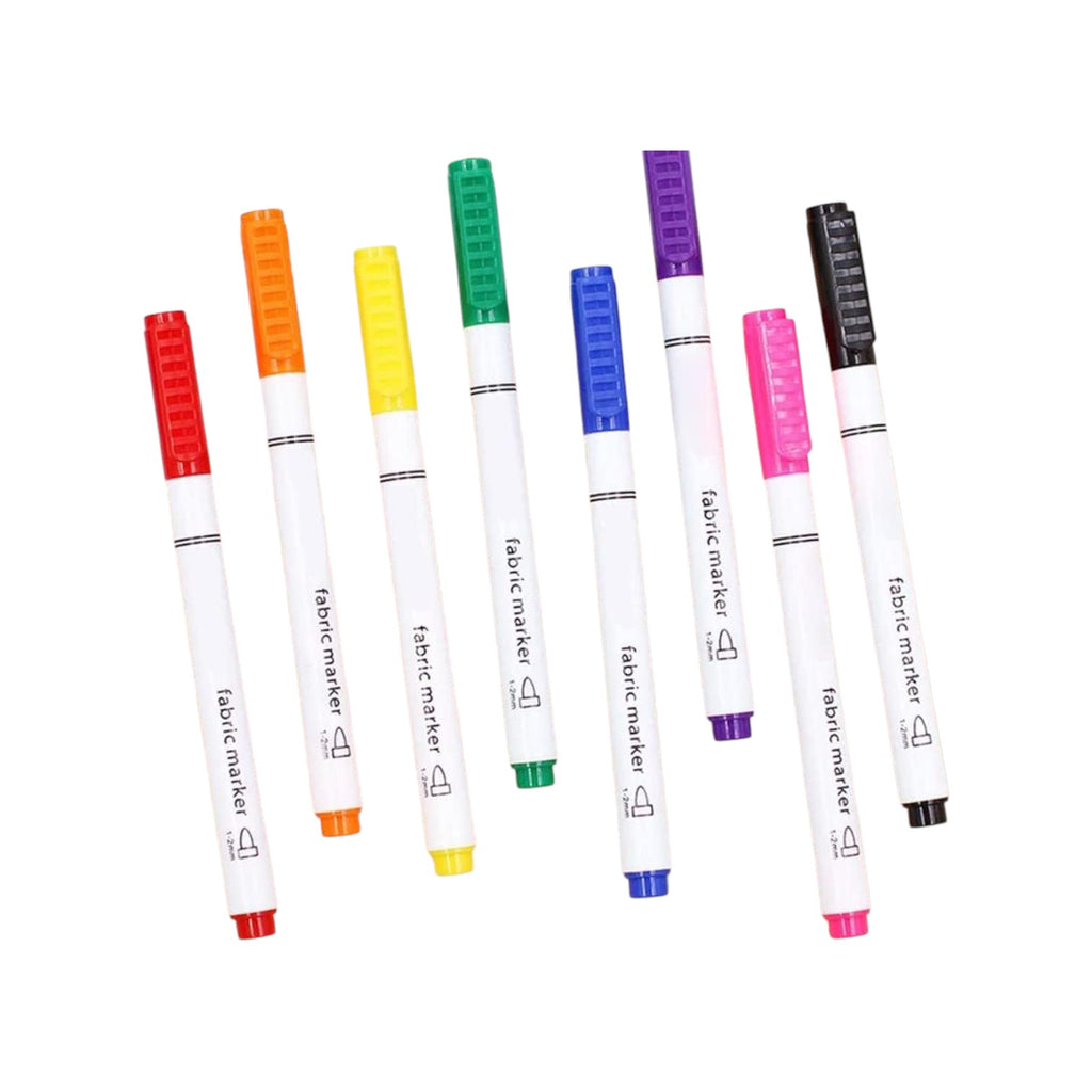 Permanent Fabric Markers for Cloth, 8 Colors