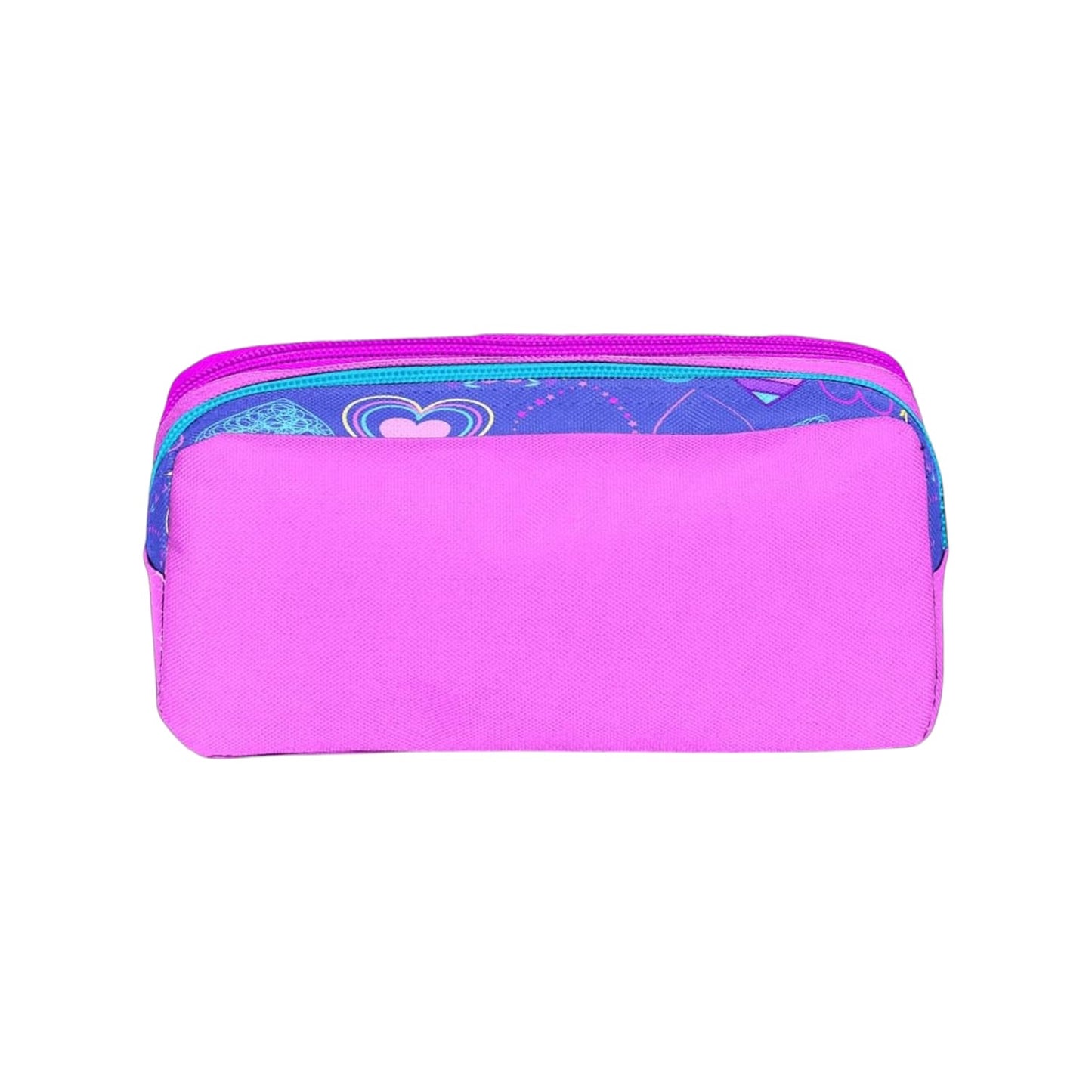 Coral High Kids Two Compartment Pencil case - Heart Patterned