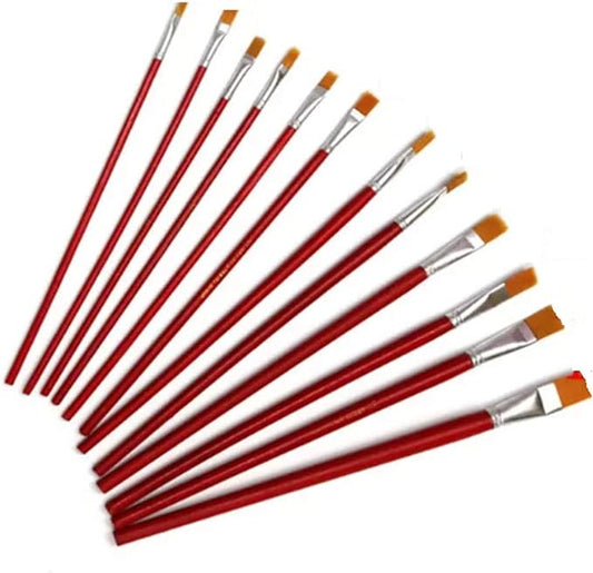 Set Of 10 Assorted Hand Brushes Brown