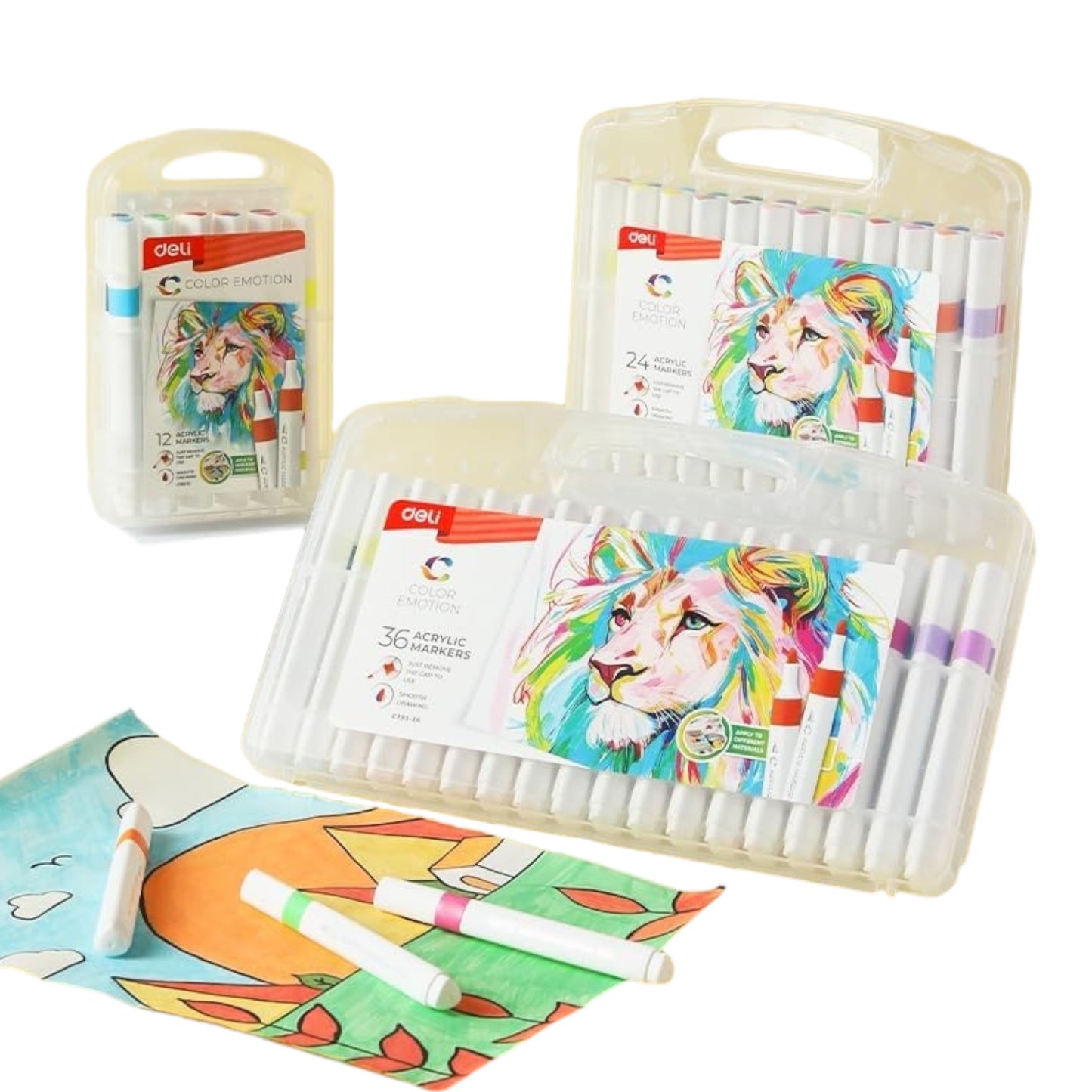 Box of 24 acrylic markers, non-toxic, Deli C193-24