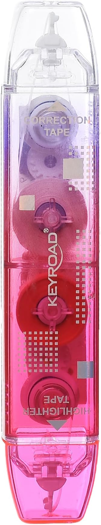 Keyroad Correction Tape 5 mm × 5 m + Highlighter 5 mm × 4.5 m 2×1, 1 Piece on Card