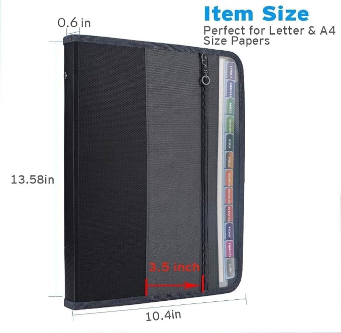Accordion File Organizer with Safe Zipper, 12 Pocket Expanding File Folder