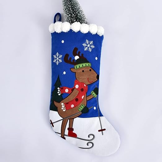 Lovely Reindeer Snow Embroidered and Cuff with Seven Cute Plush Balls