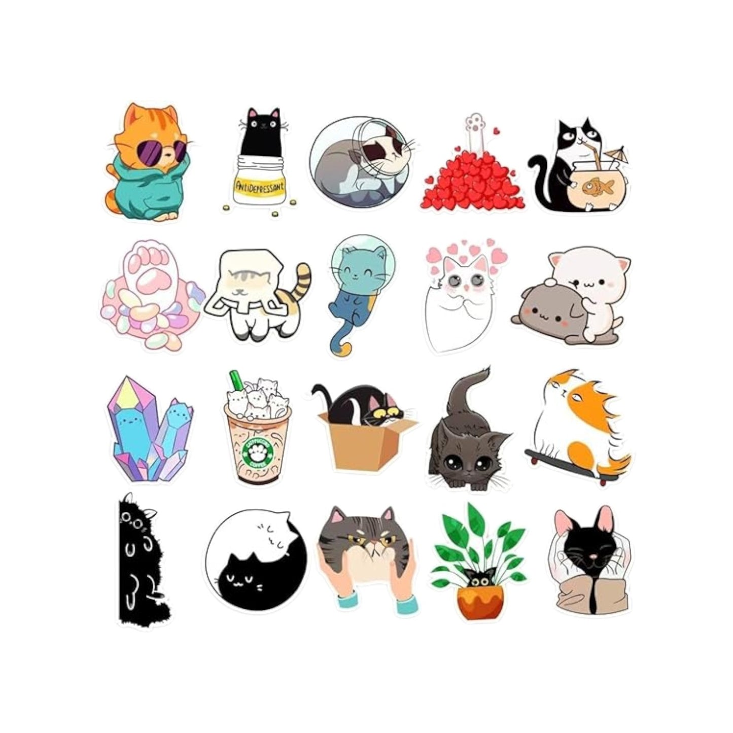 Cute Cat Stickers Pack Of 50