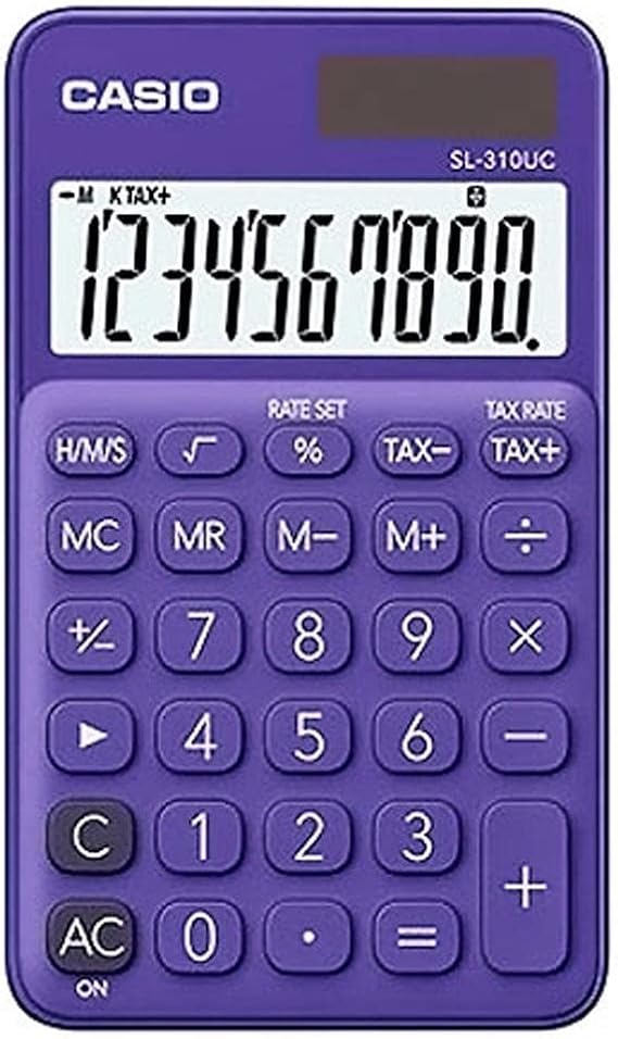 Casio SL-310UC-RD-N-DC 10 Digits Practical Calculator,