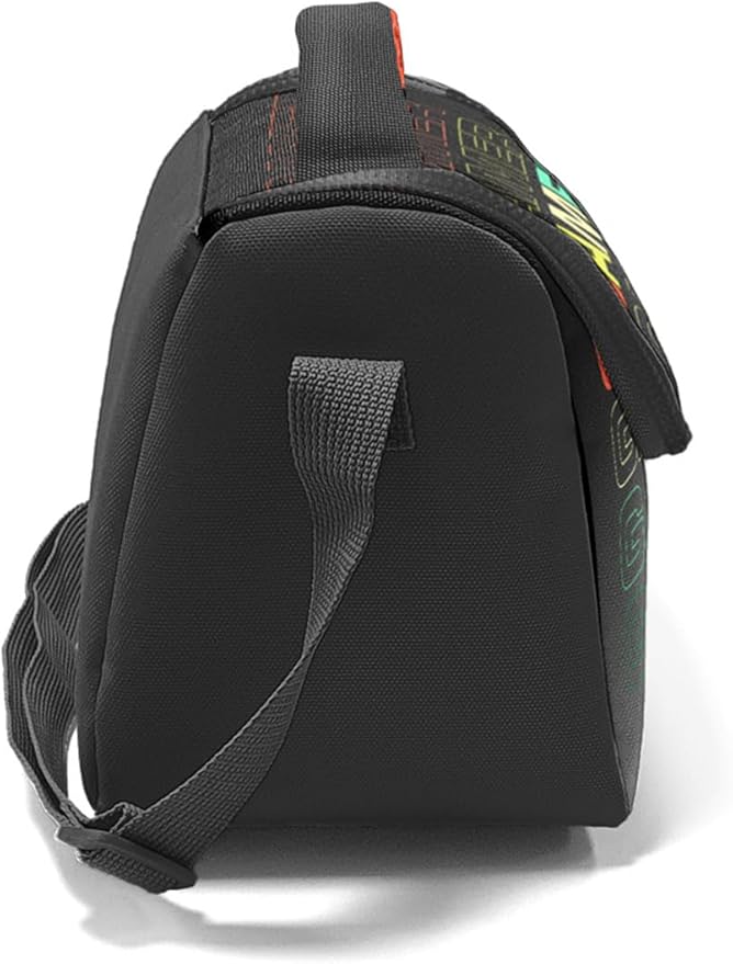 Coral High Kids Black Gray Gamer Patterned Thermo Lunch Bag