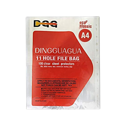 DGG Transparent Plastic Files, 100 Pieces, Set of 50/80/110/140 Micron
