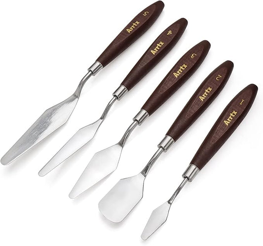 5 Pieces Painting Knives Stainless Steel Spatula