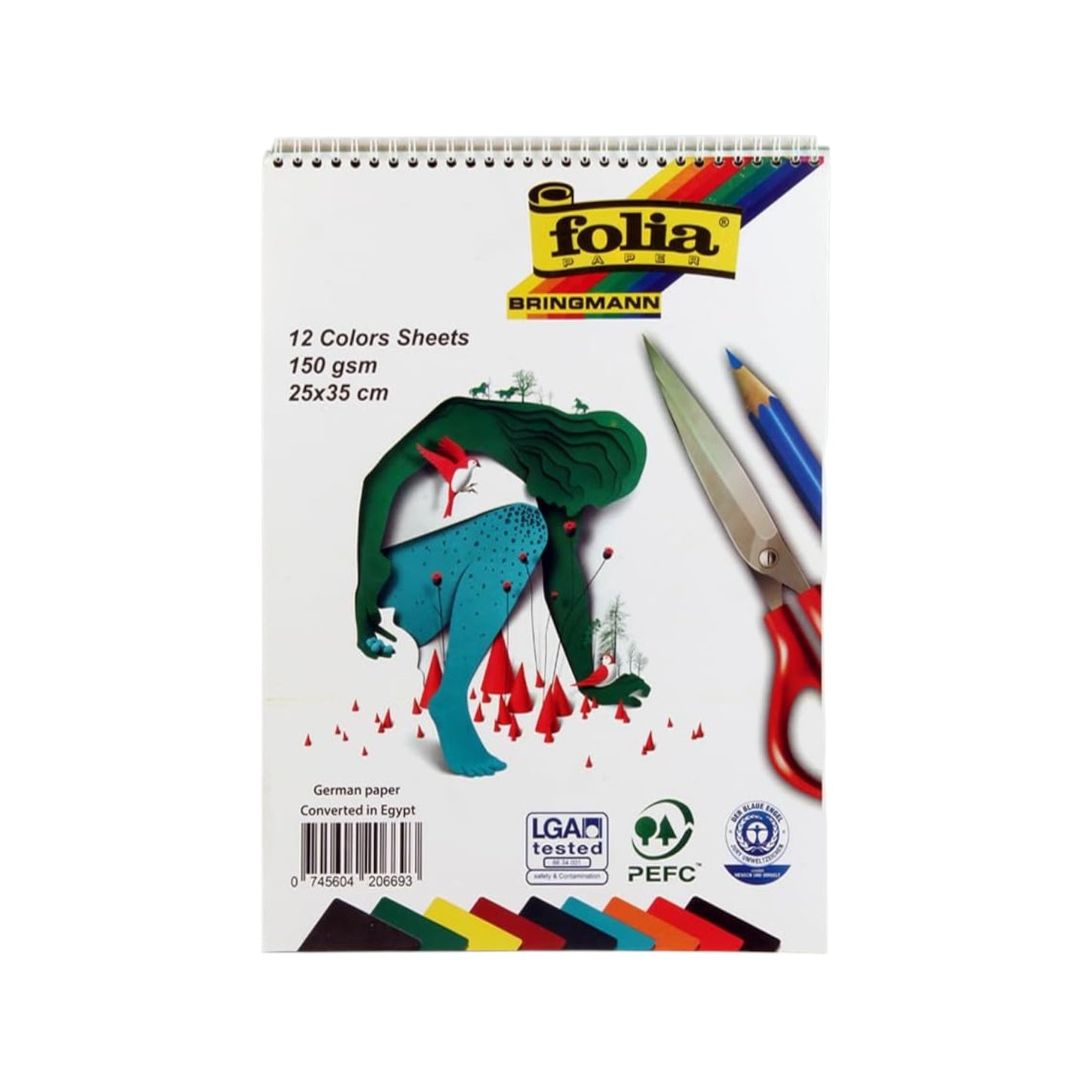 Folia Colored Wire Drawing Sketch Pad 12 Sheets 150 gsm 25 × 35 cm