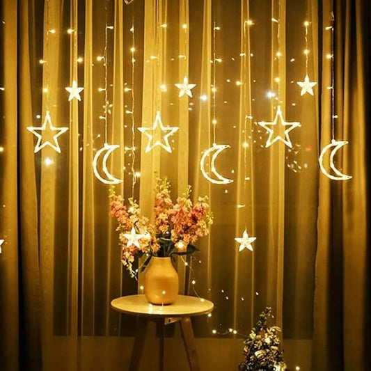 Ramadan Decoration Curtain Star Moon Curtain 3M * M LED Light Up