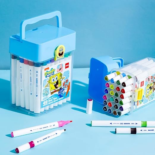 48 Colors Deli EC188-48 Dual Tip Sketch Marker