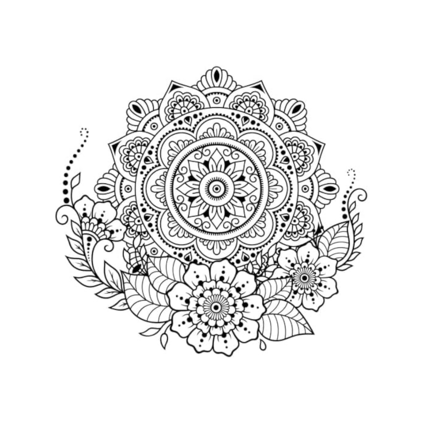 Generic Bedaya Classic Mandala Colouring Book - 50 A4 Sheets