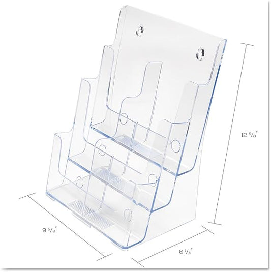 Multi-tier Literature Display Holder for Wall or Desktop 3 x 1/3 A4