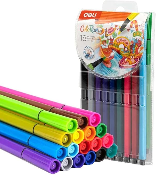 Deli EC157-18 Felt Pen Set 18-Colors