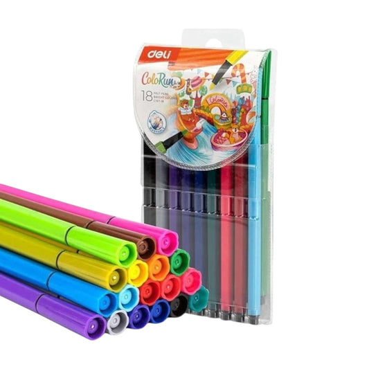 Deli EC157-18 Felt Pen Set 18-Colors