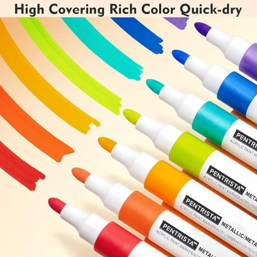 Colors Acrylic Paint Set, Acrylic Pens Waterproof Permanent Acrylic Paint Marker Kit