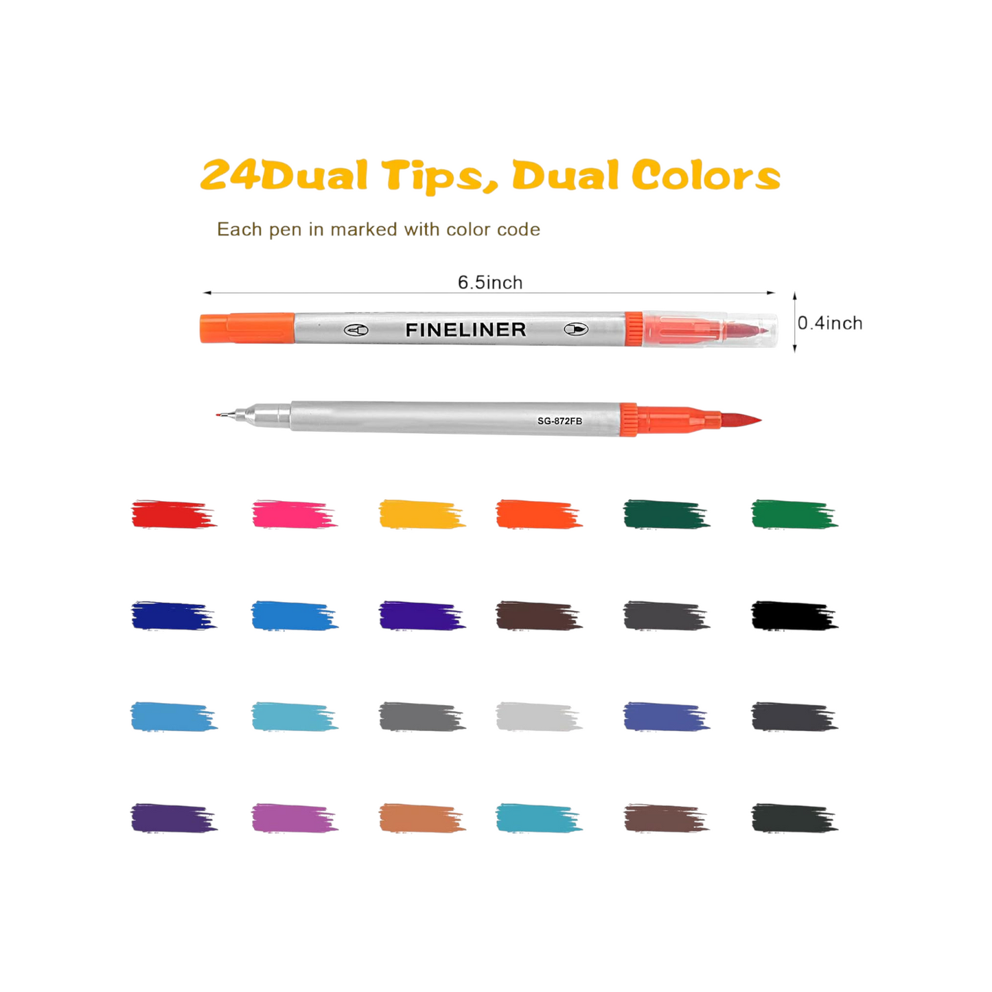 Dual Brush Marker Pens for Coloring, Artist Fine &amp; Brush Tip Marker Set,